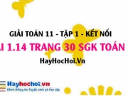 Bài 1.14 SGK Toán 11 tập 1 Kết nối tri thức